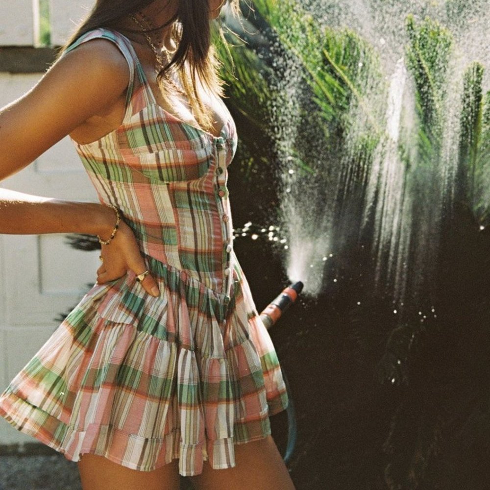 The Original Elisabeth Dress - Plaid Silk Medium